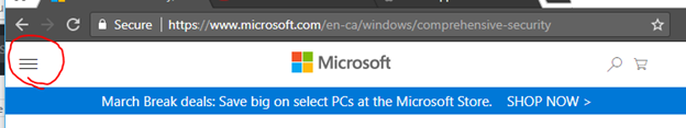 Menu Button in Microsoft.com - Type 4 Menu Button in Microsoft.com - Type 4